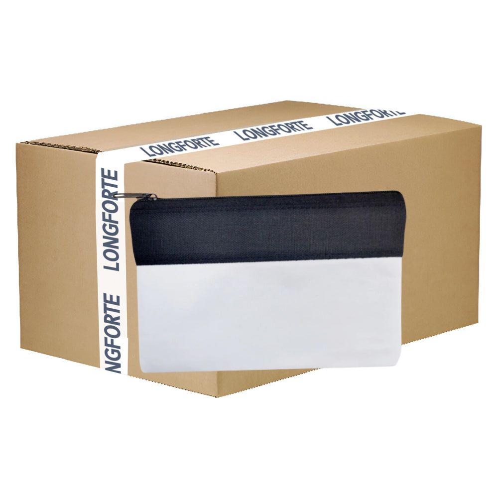Wholesale Carton - 50 x Zip Up Bags - TWO TONE Black & White - 13cm x 18cm