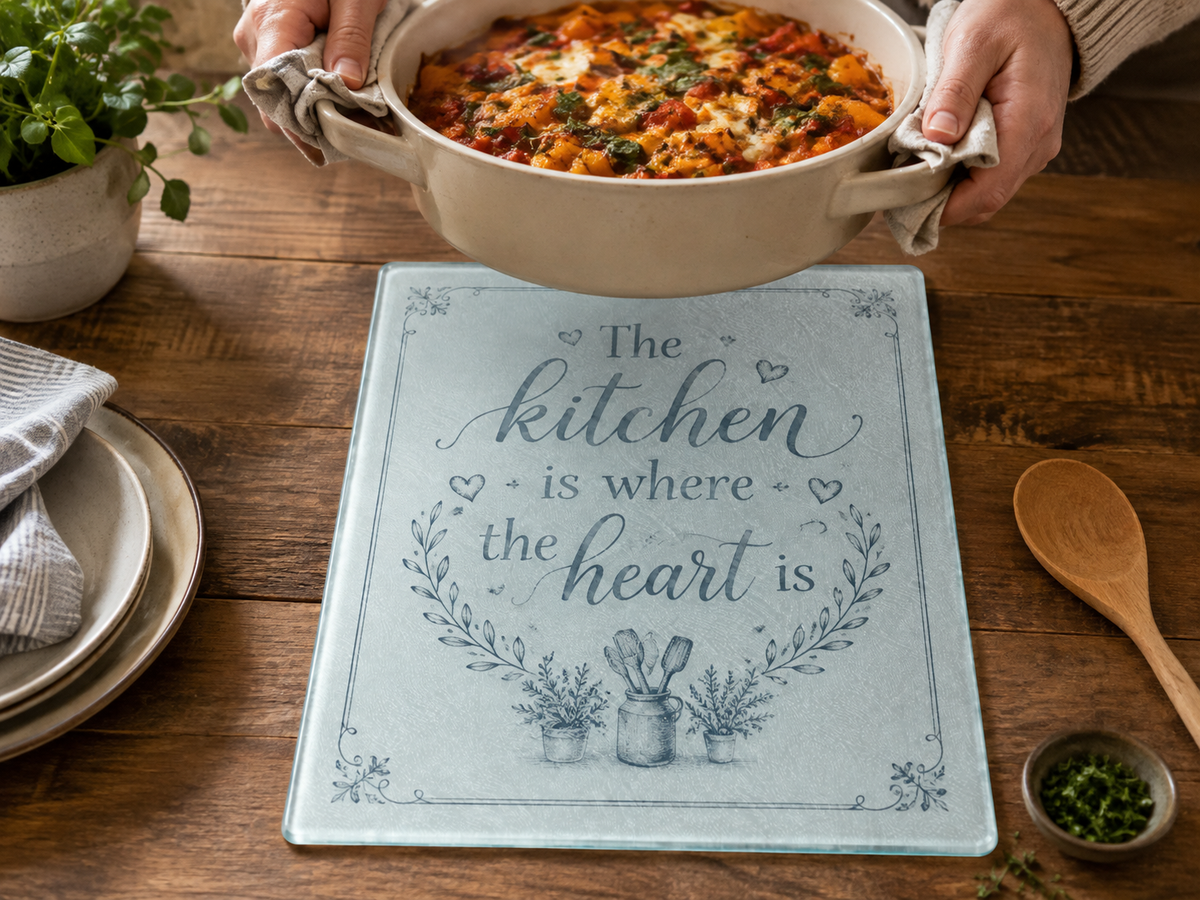 Sublimation Glass Cutting Board - Extra Large - 30cm x 39cm - Chinchilla Finish