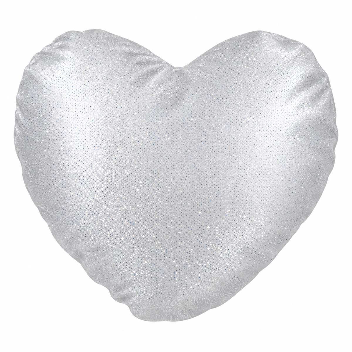Subliweave® 40cm Heart Sublimation Cushion Cover - Glitter Silver