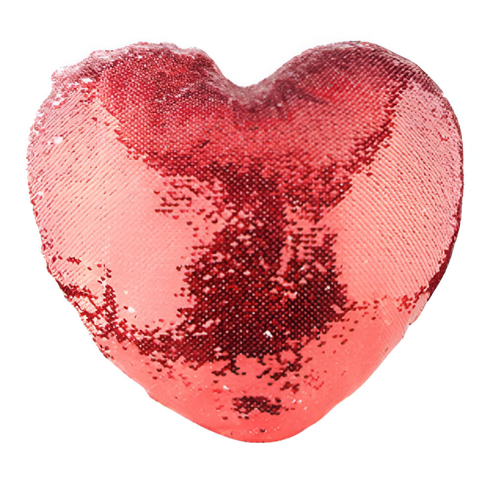 Sublimation Sequin Cushion Cover - Red - Heart