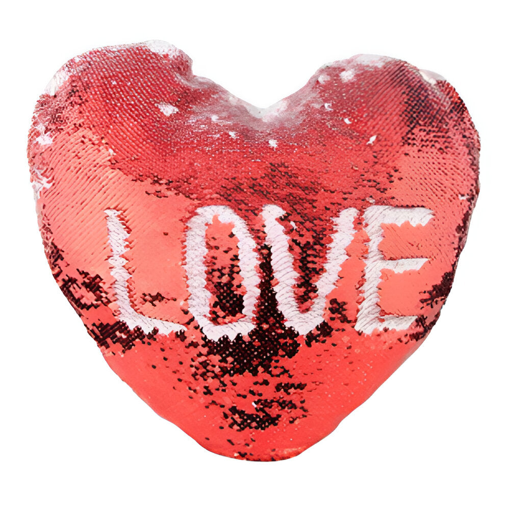 Sublimation Sequin Cushion Cover - Red - Heart