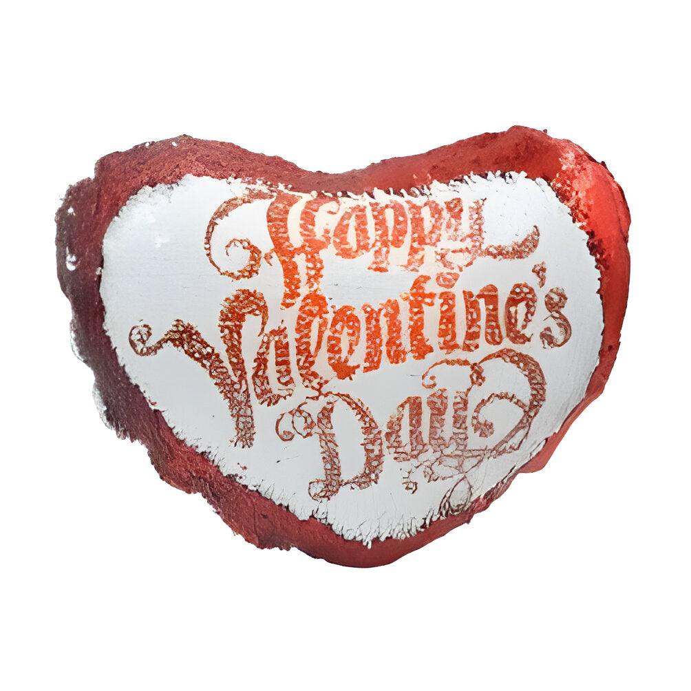 Cushion Cover - Sequins - Red - 35cm x 40cm - Heart - Longforte Trading Ltd