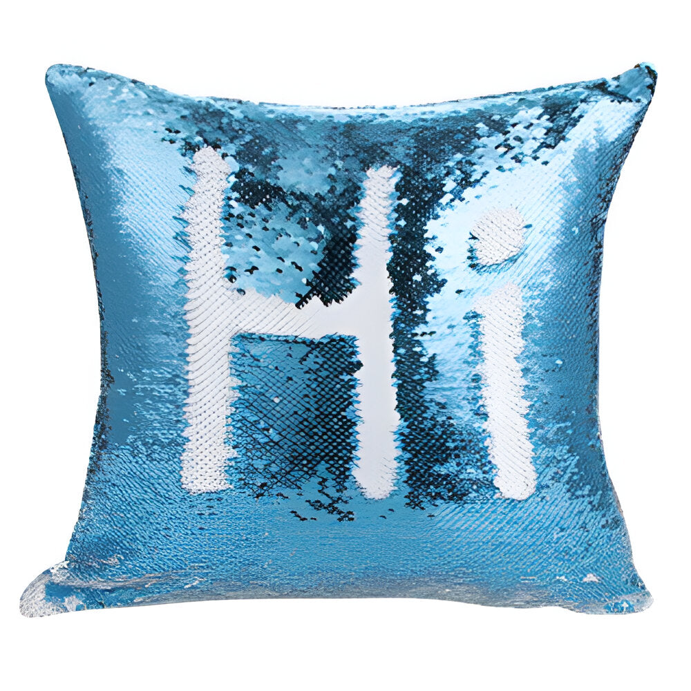 Sublimation Sequin Cushion Cover - LIGHT BLUE - Square - 40cm
