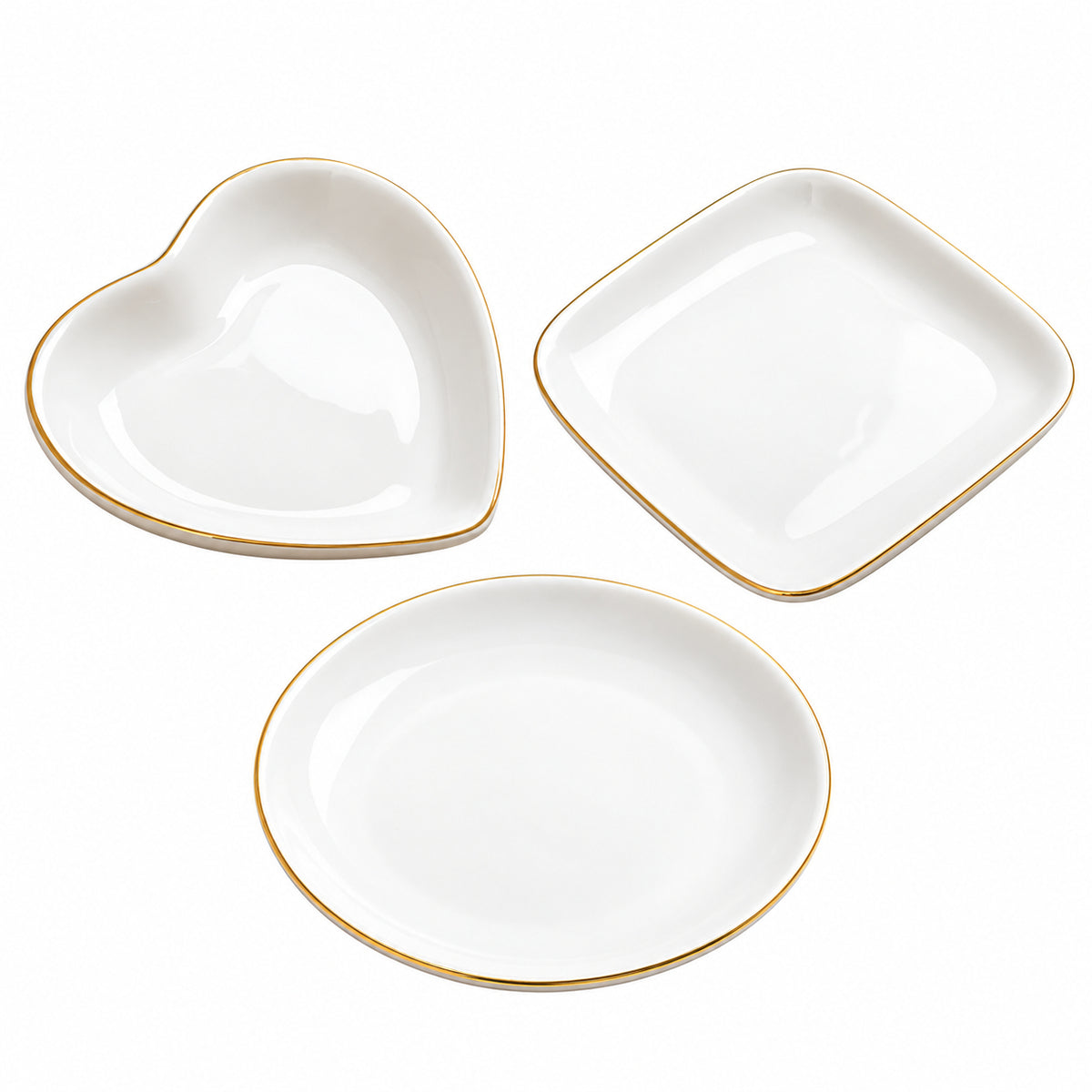 Sublimation Ceramic Trinket Tray with Gold Rim