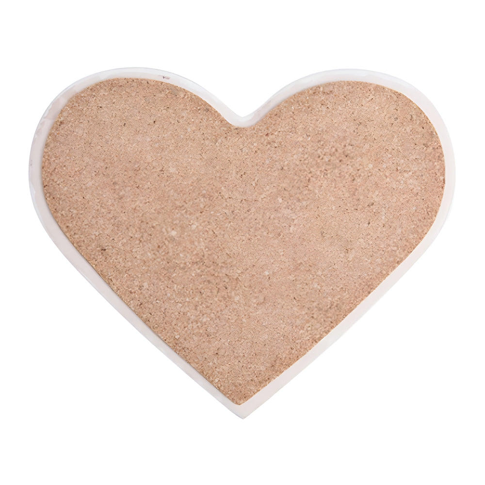 Coaster - 4 x Ceramic - HEART - 9cm x 11cm - Cork Base - Longforte Trading Ltd