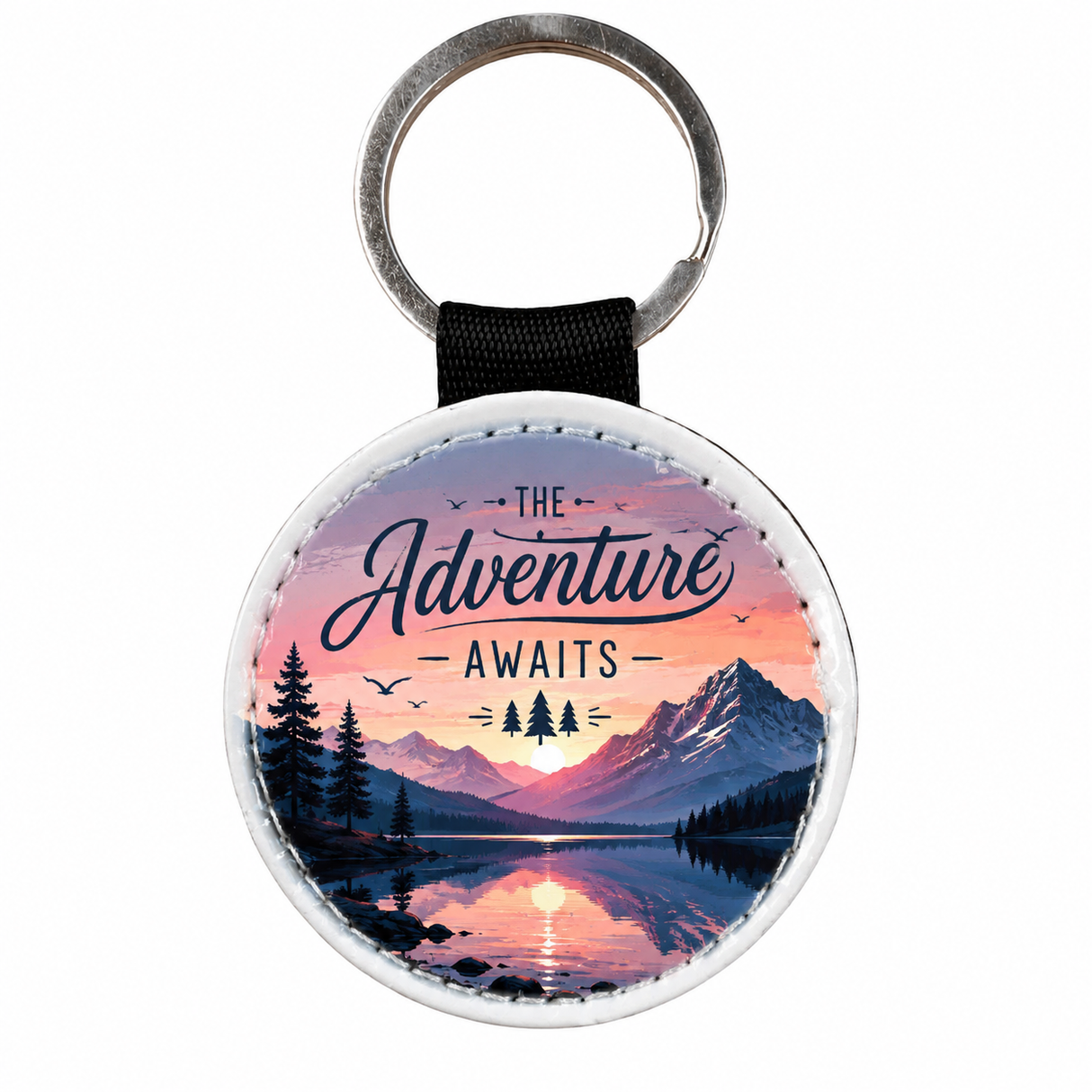 Double-Sided Sublimation PU Heart Keyring - Glossy White - Pack of 10