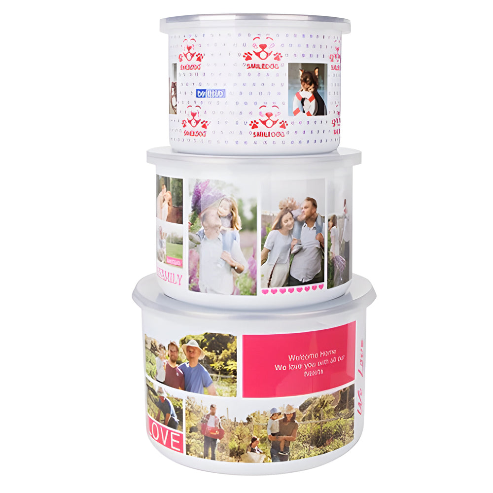 Bowls - Enamel - 26oz (780ml) Bowl With Lid - 9cm x 12cm - Longforte Trading Ltd