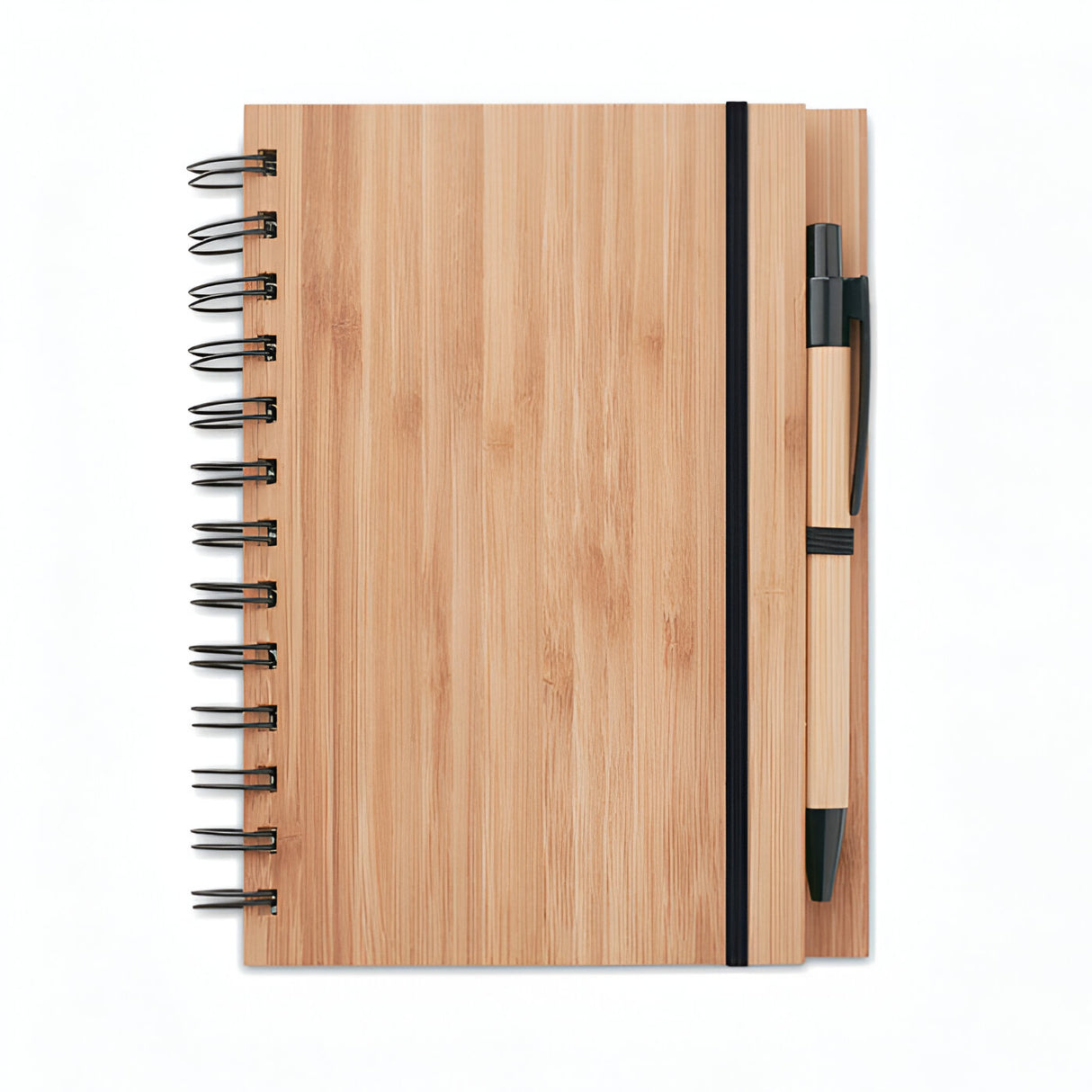 Engravable Bamboo Cover Notebook & Pen Set - Twin-Wire