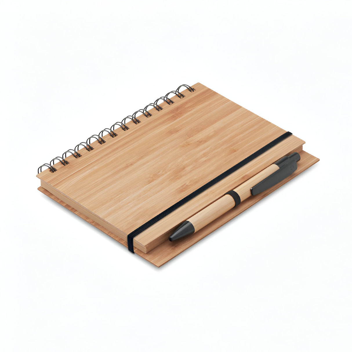 Engravable Bamboo Cover Notebook & Pen Set - Twin-Wire