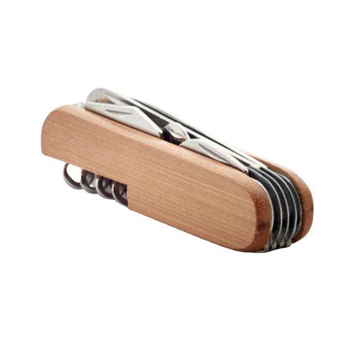Engravable 9-in-1 Bamboo Multi-Function Pocket Knife