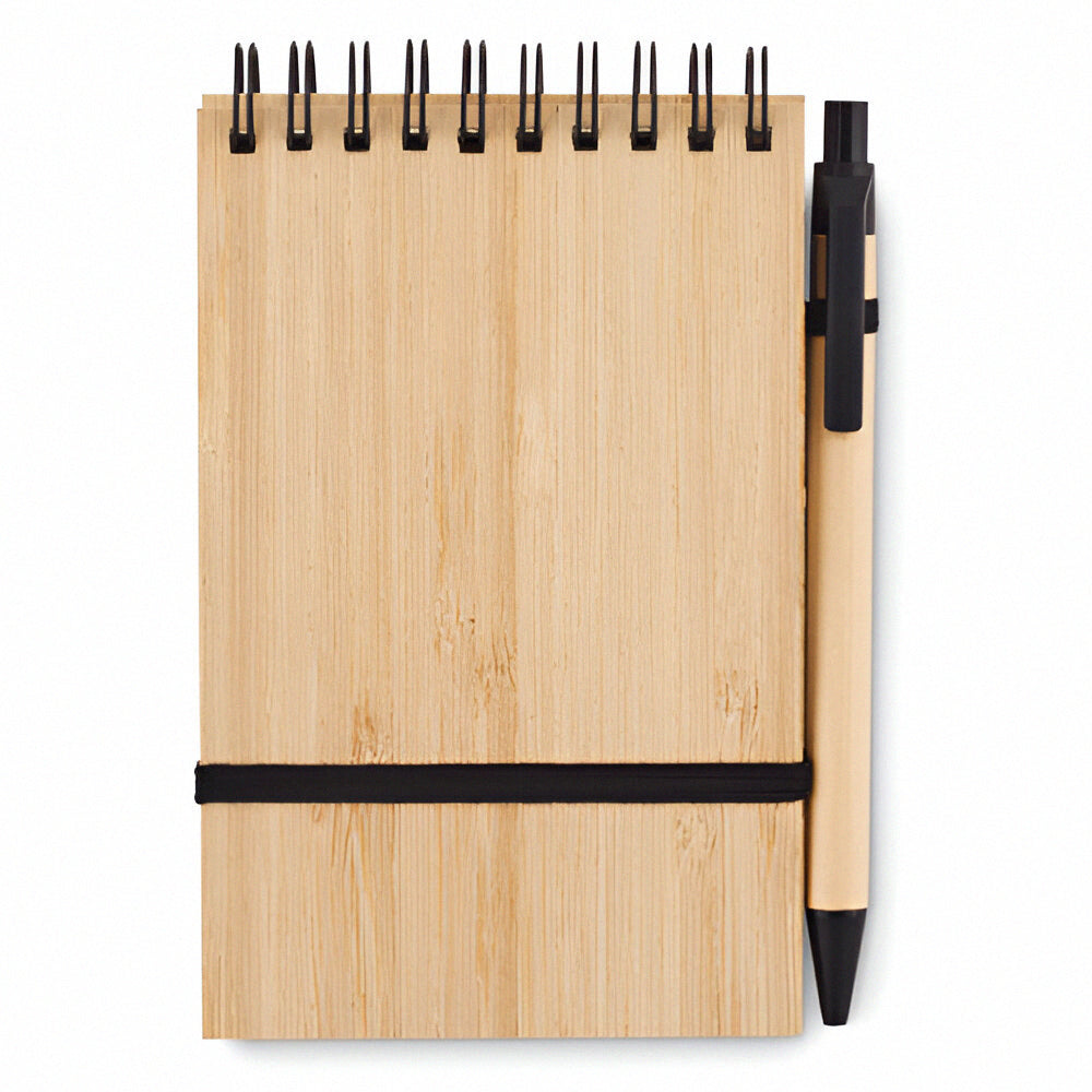 Engravable Bamboo A6 Notebook & Pen