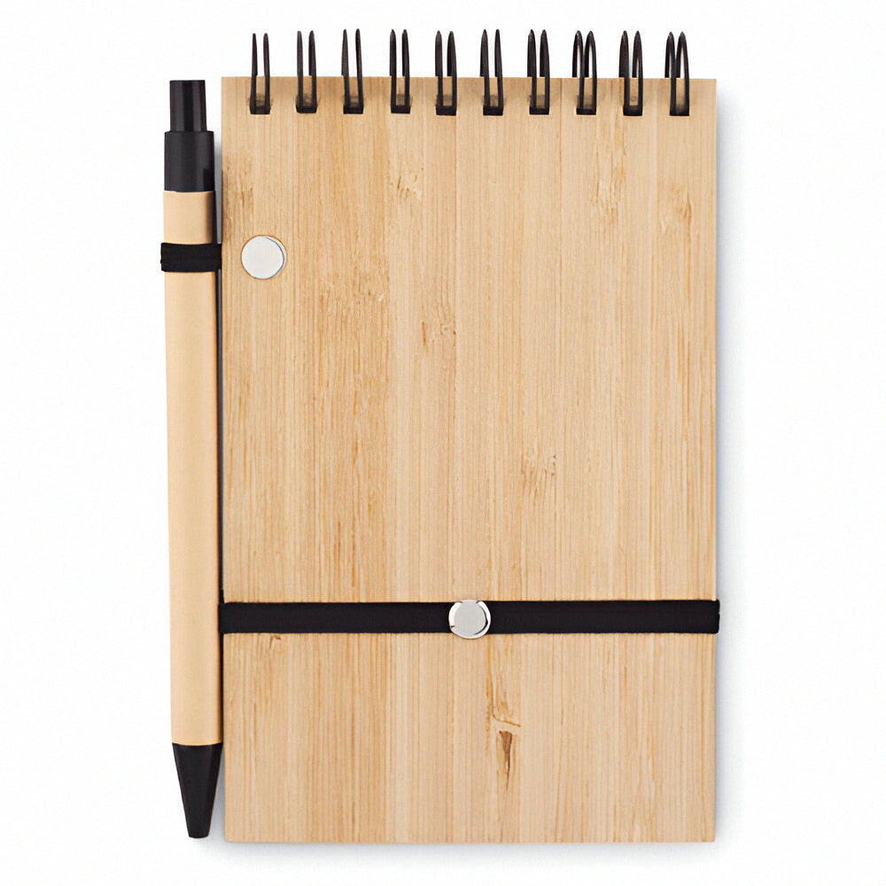 Engravable Bamboo A6 Notebook & Pen