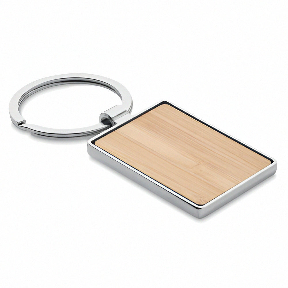 Engravable Bamboo Keyring - Rectangle