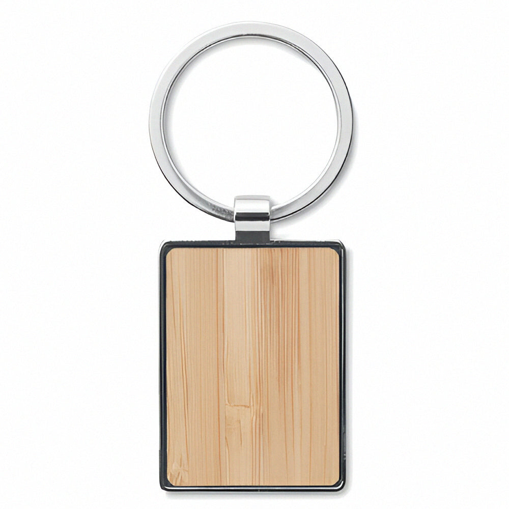 Engravable Bamboo Keyring - Rectangle