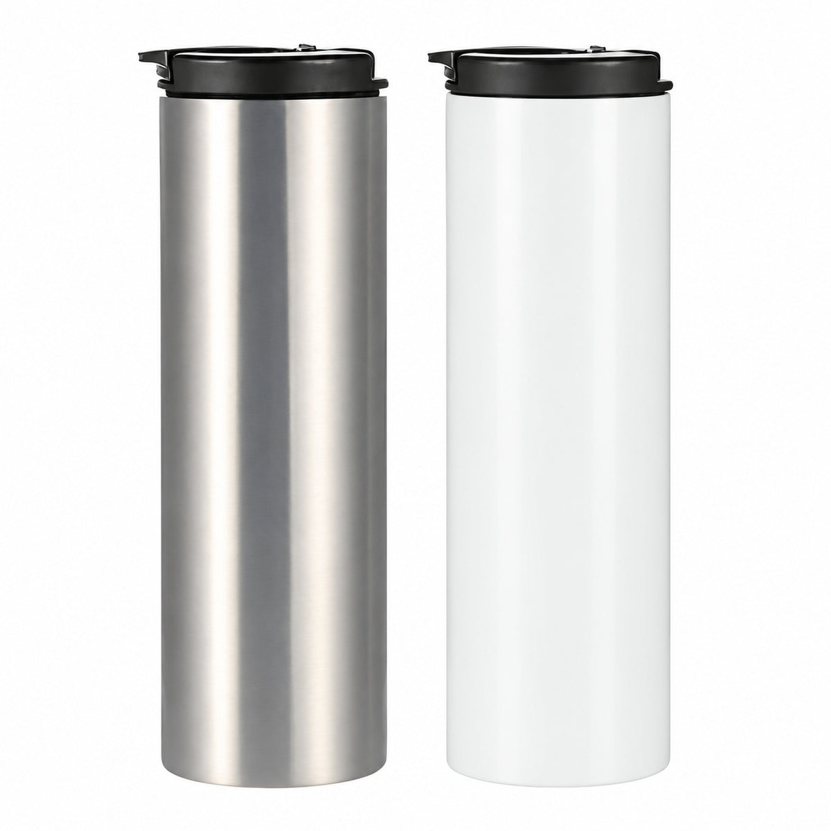 500ml Stainless Steel Sublimation Flask with Flex Lid - Silver