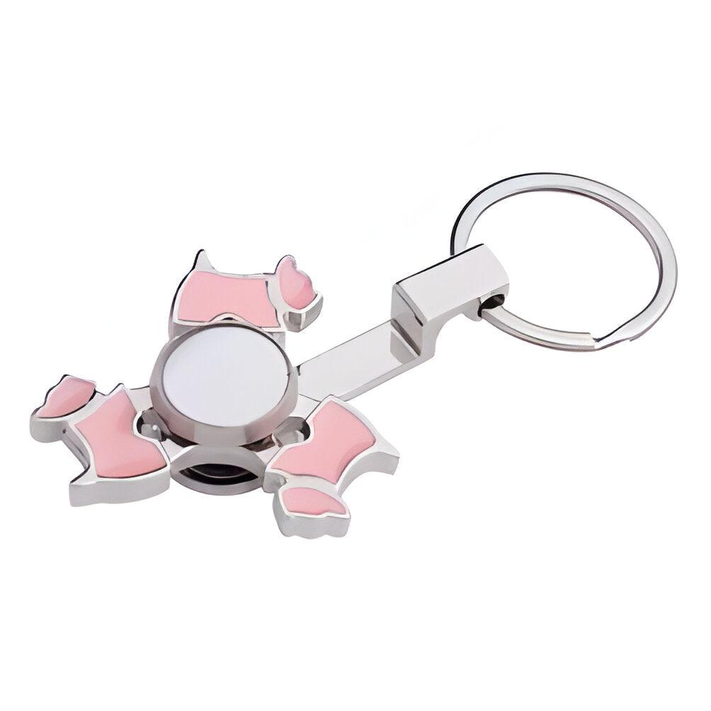 Sublimation Fidget Spinner Keyring - Pink Dog Design