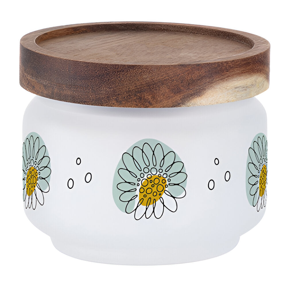 Becher - Glas - 550ml Glas mit Bambusdeckel & Strohhalm - DUNKELBLAU