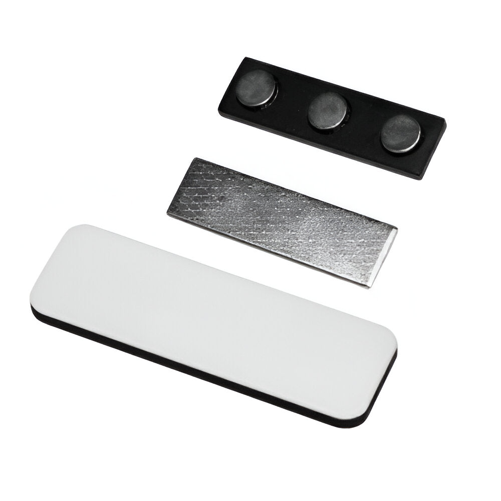 RECHTECKIGES Namensschild mit Anstecknadel und Einleger