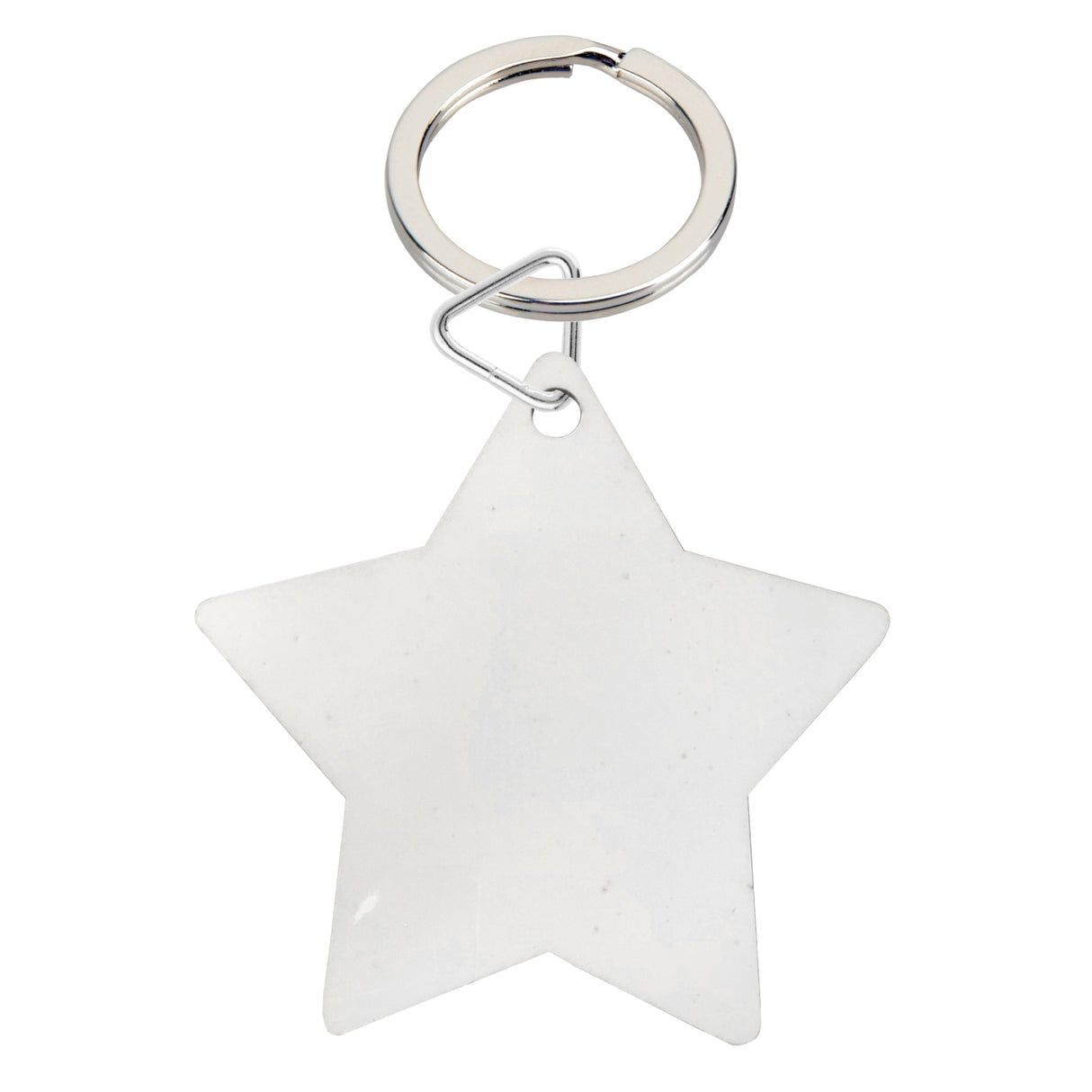 Keyrings - 10 x MDF Keyrings with Metal Split Ring - Star