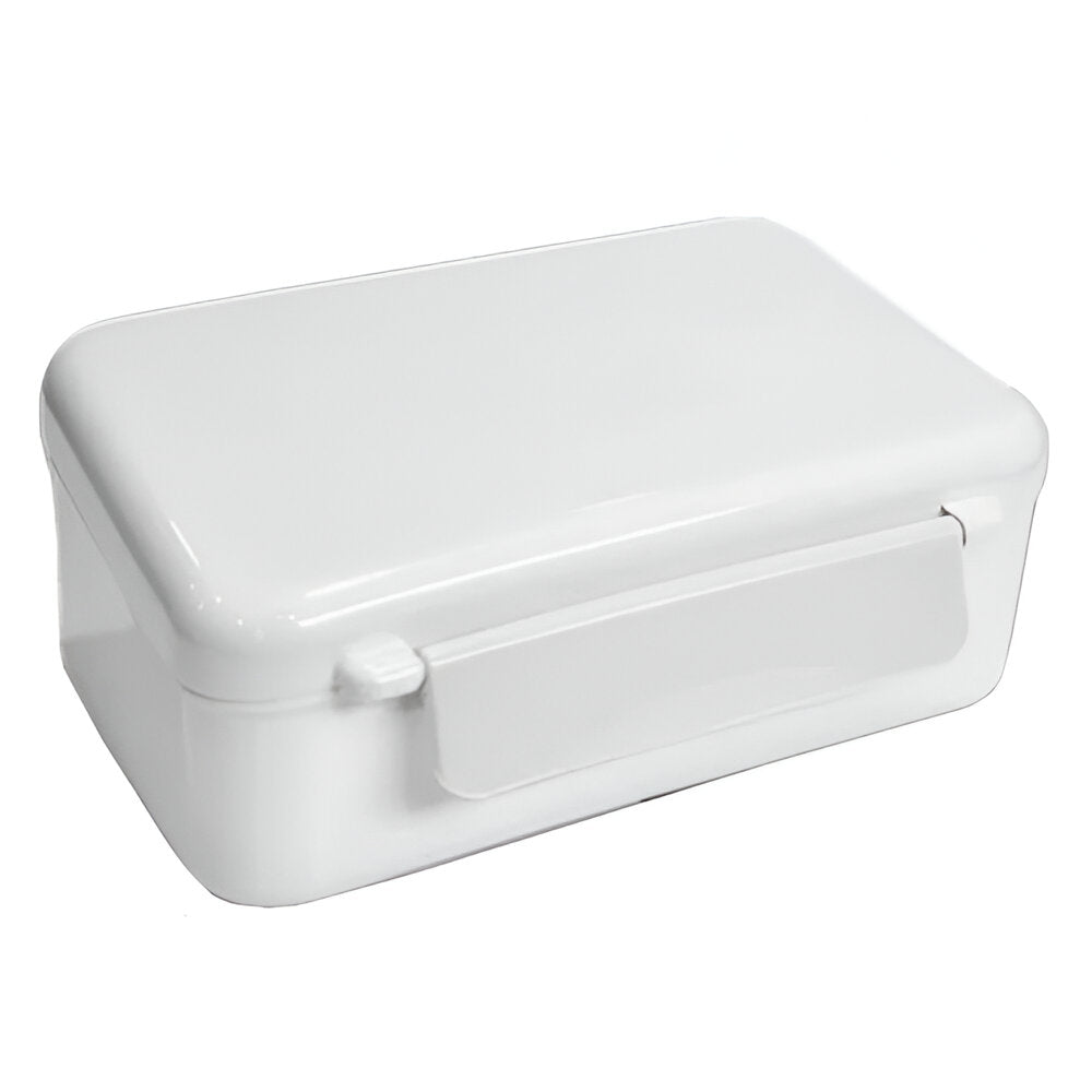 Lunchbox - Plastic - Double Locking Square Lunch Box - White