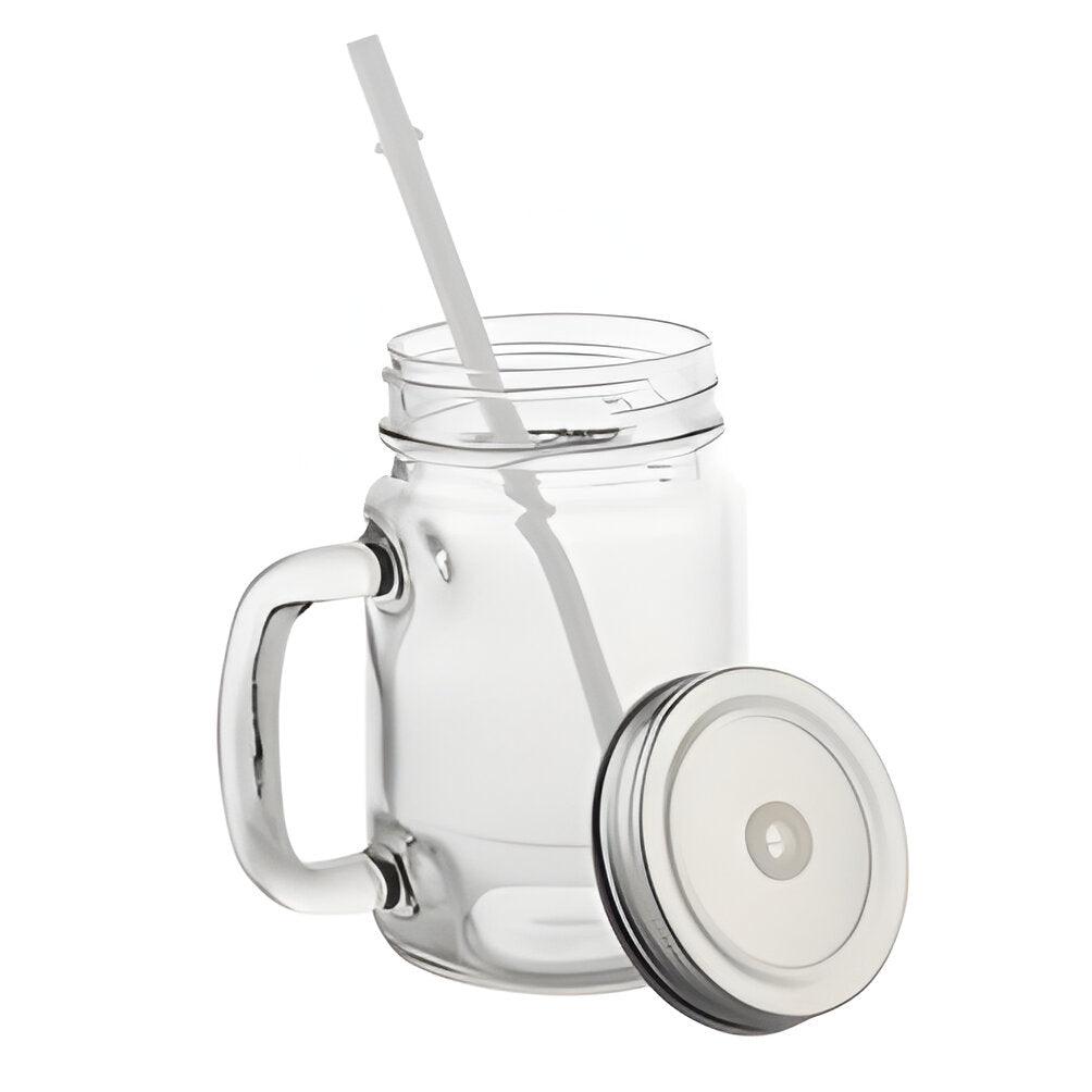 Mugs - Glass - 400ml Mason Jar - Clear Glass