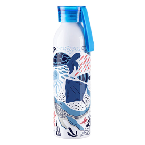 CARTON COMPLET - 50 x Bouteilles d'eau en aluminium MAVERICK - 650 ml - BLEU