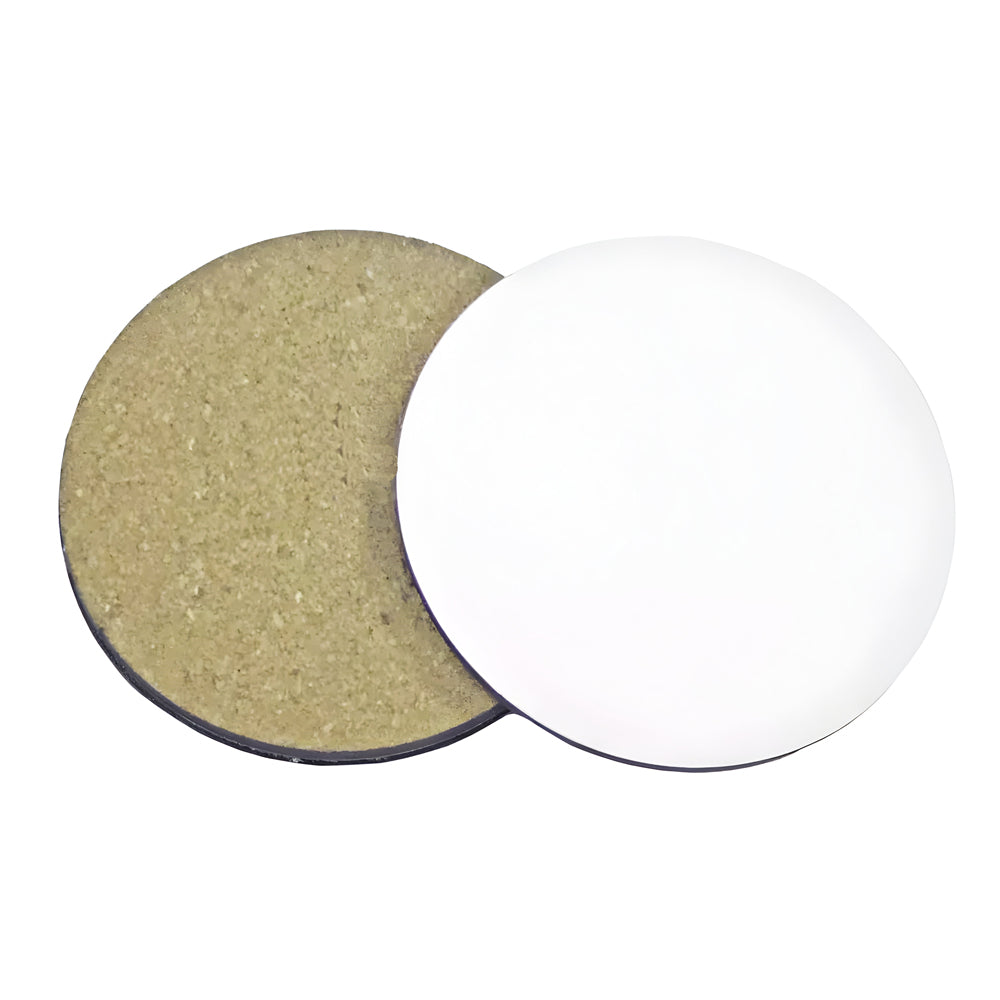 Coaster - 10 x MDF - ROUND - 10cm - CORK BASE - Longforte Trading Ltd
