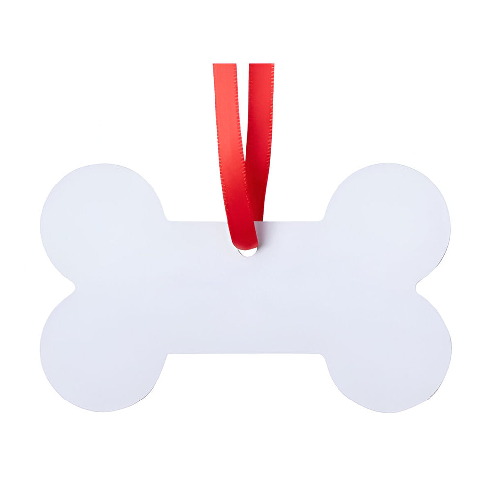 Ornaments - 10 x ALUMINIUM Double-Sided Hanging Ornament - Dog Bone (6cm x 9.8cm) - Longforte Trading Ltd