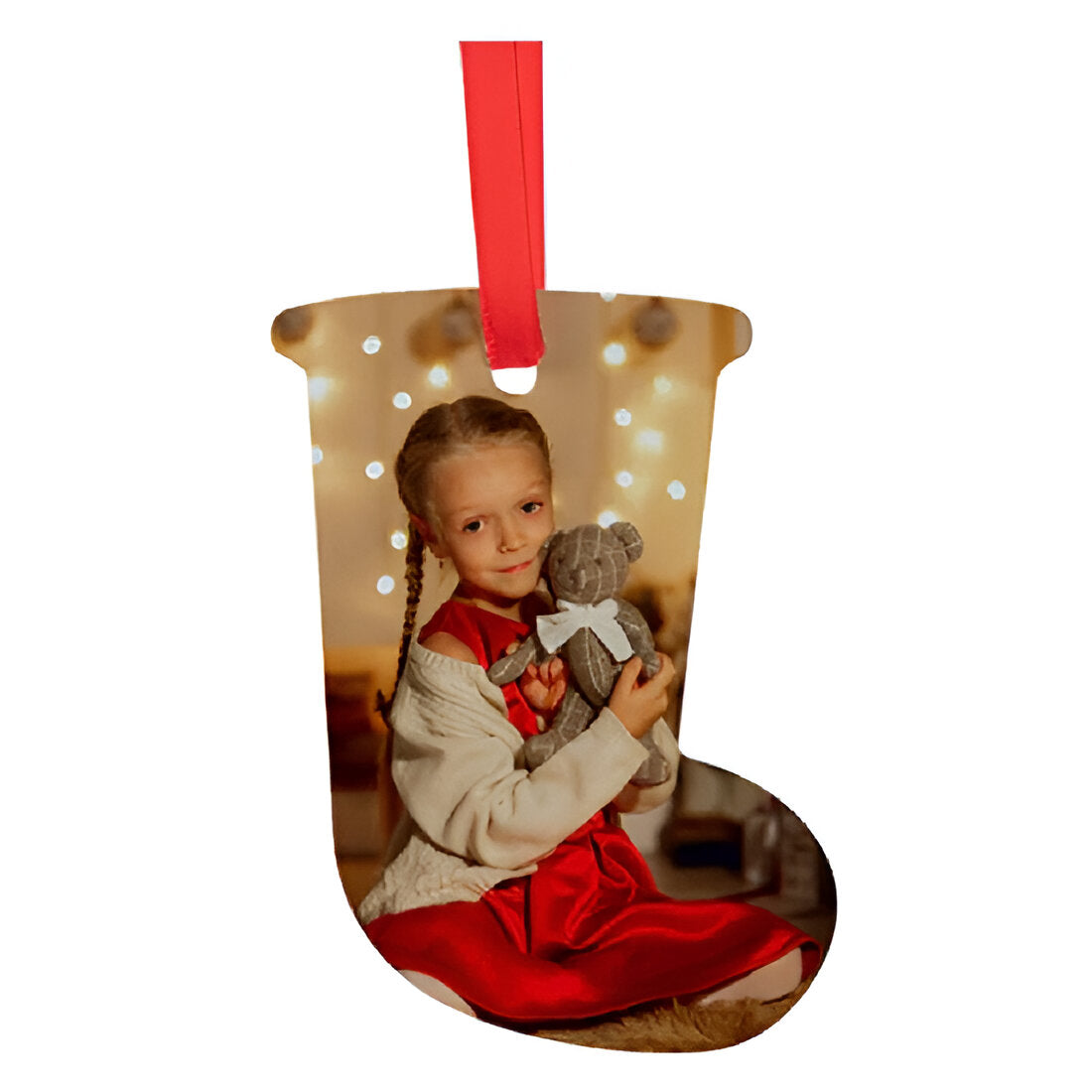 Ornaments - 10 x ALUMINIUM Double-Sided Hanging Ornament - Stocking