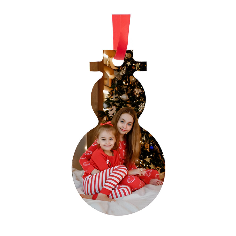 Ornaments - 10 x ALUMINIUM Double-Sided Hanging Ornament - SNOWMAN