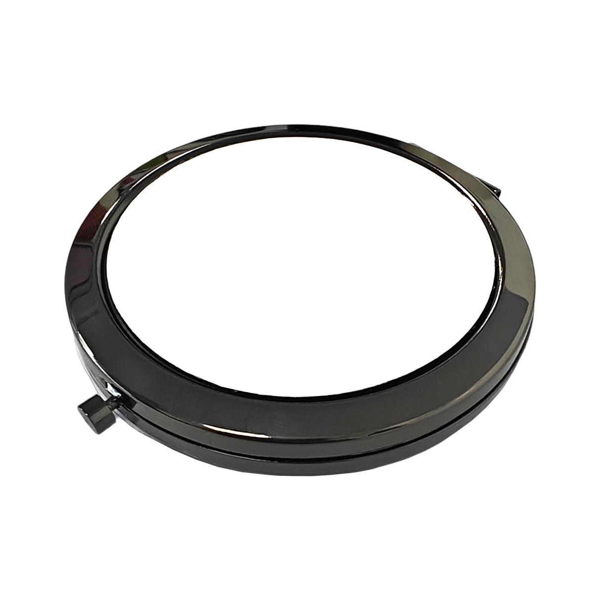 10 x Compact Mirror - Gun Metal Grey with Push Button - Round - Longforte Trading Ltd