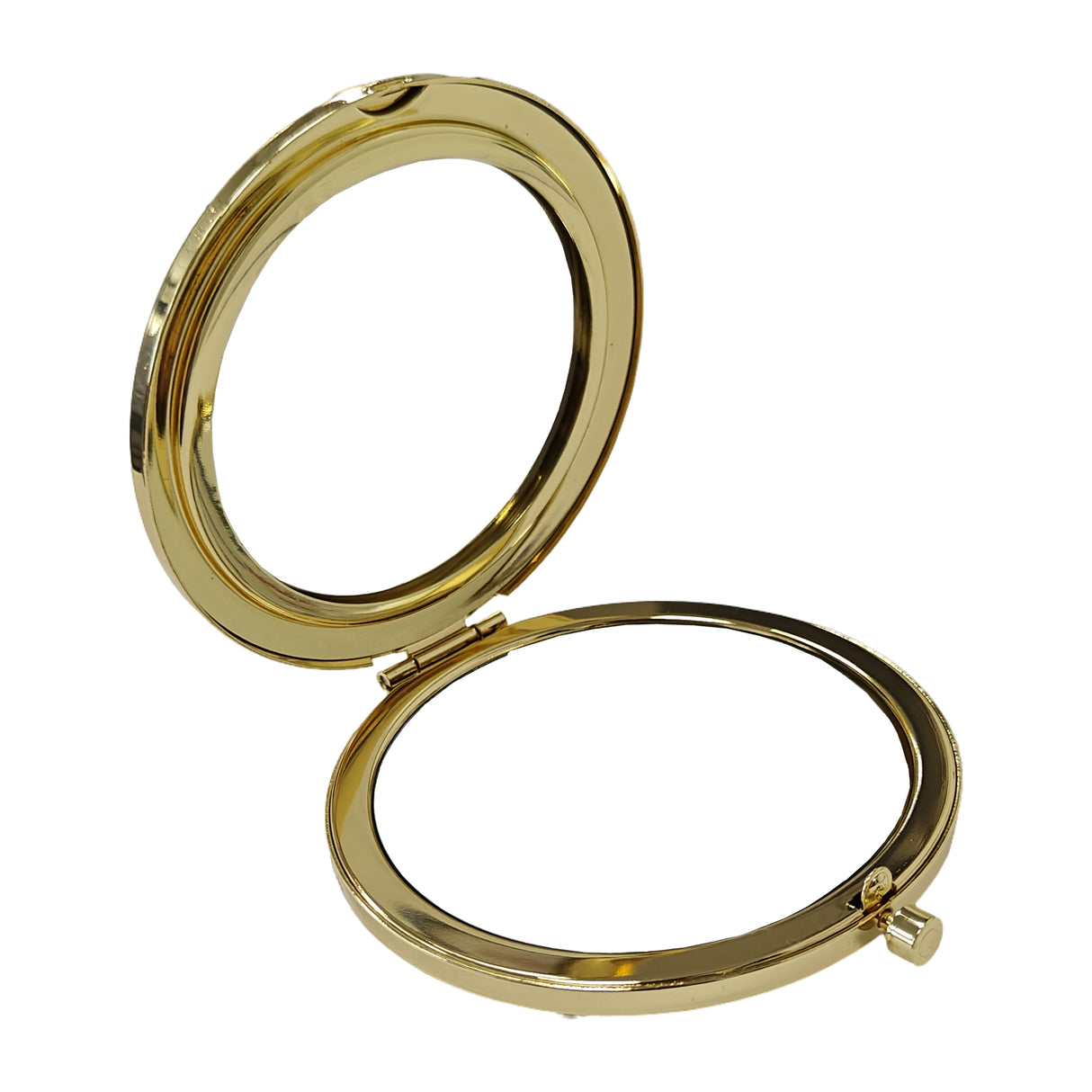 10 x Compact Mirror - Yellow Gold with Push Button - Round - Longforte Trading Ltd