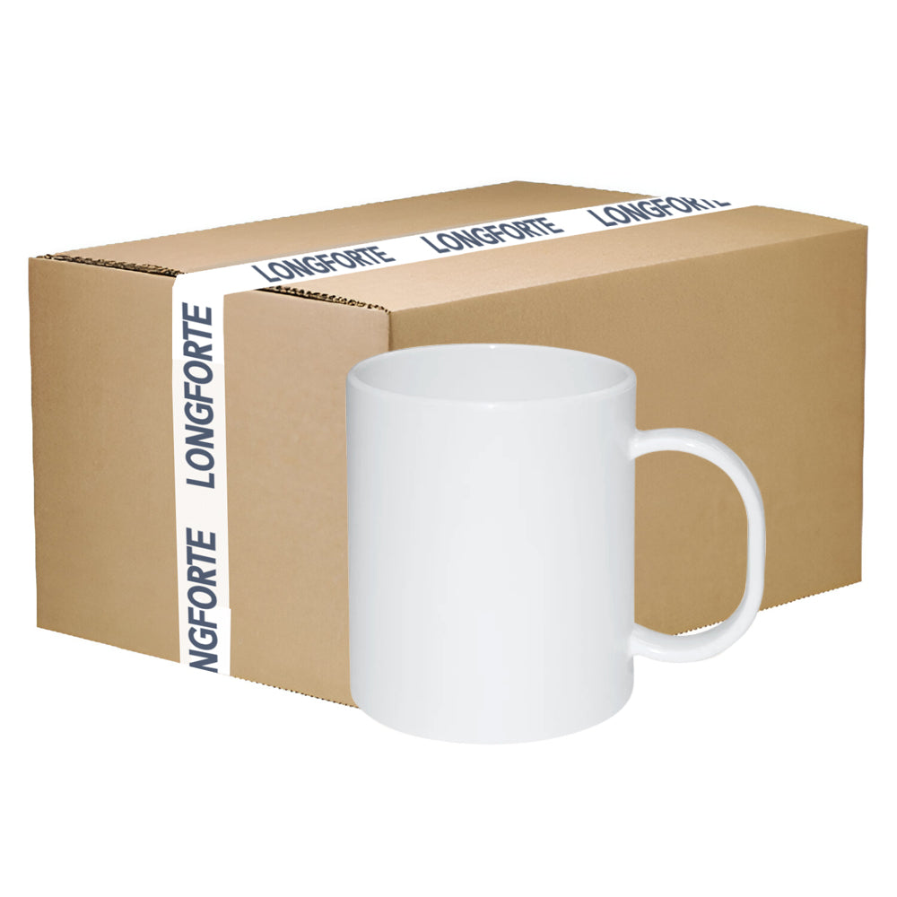 Wholesale Carton - 48 x White MATT FINISH Blank Unbreakable Polymer Sublimation Mugs
