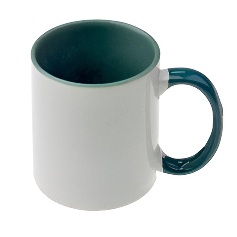 Tasses - 11oz - Intérieur et poignée colorés - Vert foncé