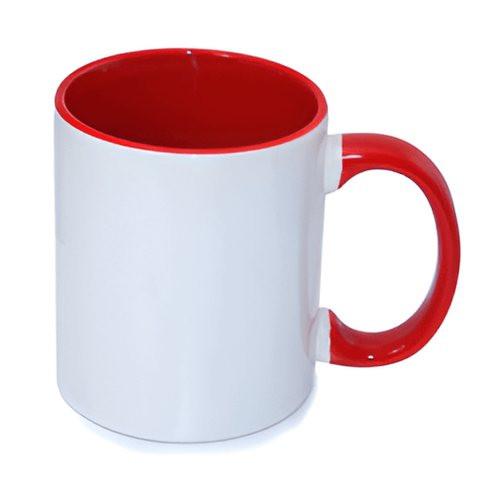 Tasses - 11oz - Intérieur et poignée colorés - Rouge