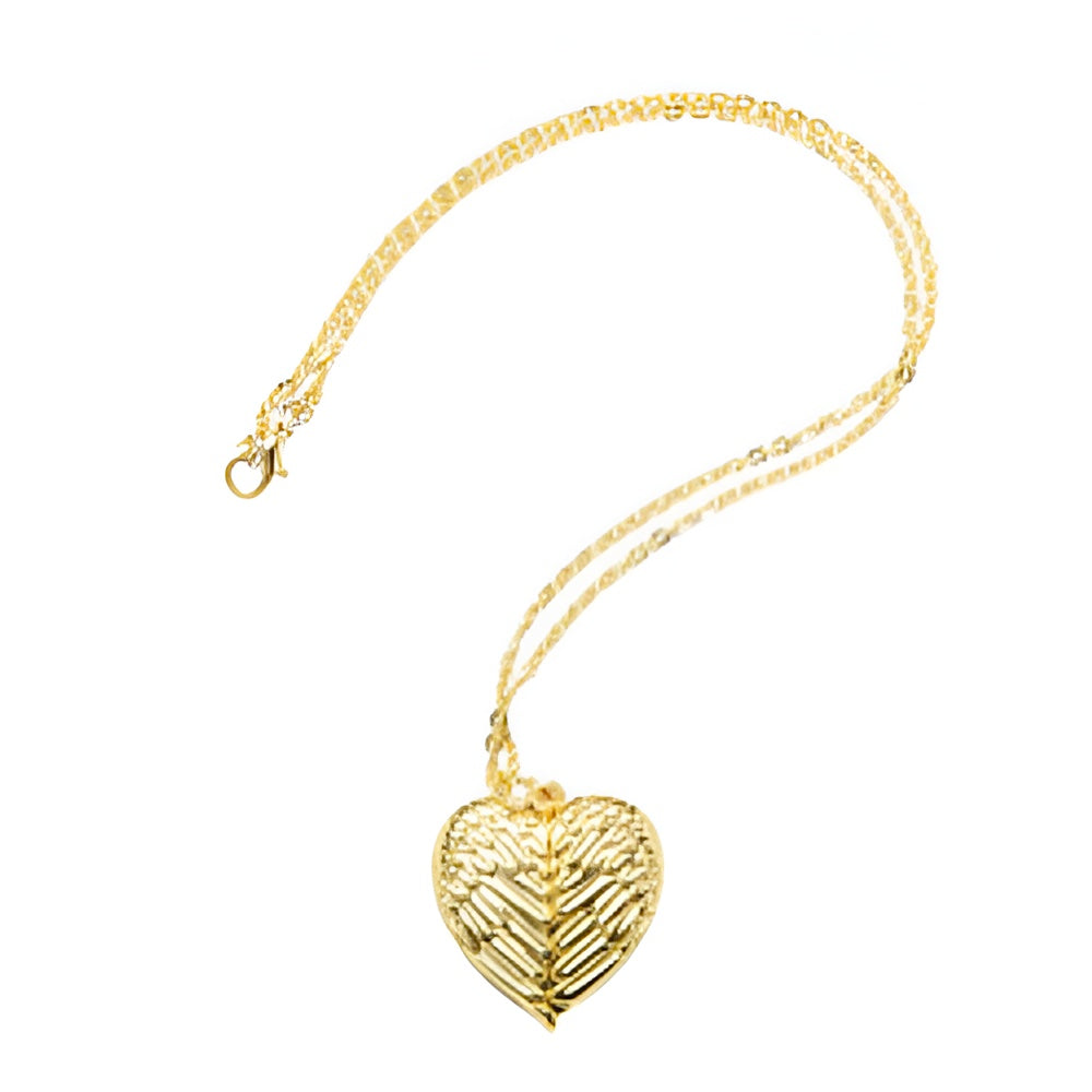 Sublimation Heart Angel Wings Necklace - Gold