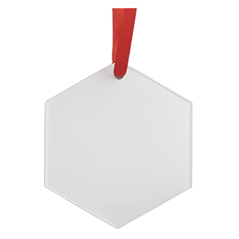 Sublimation Ornament - 10 x ACRYLIC - HEXAGON - 7.6cm