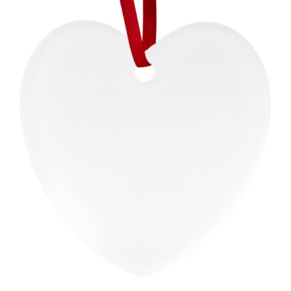 Sublimation Ornament - 10 x ACRYLIC - HEART - 7.6cm x 7.6cm