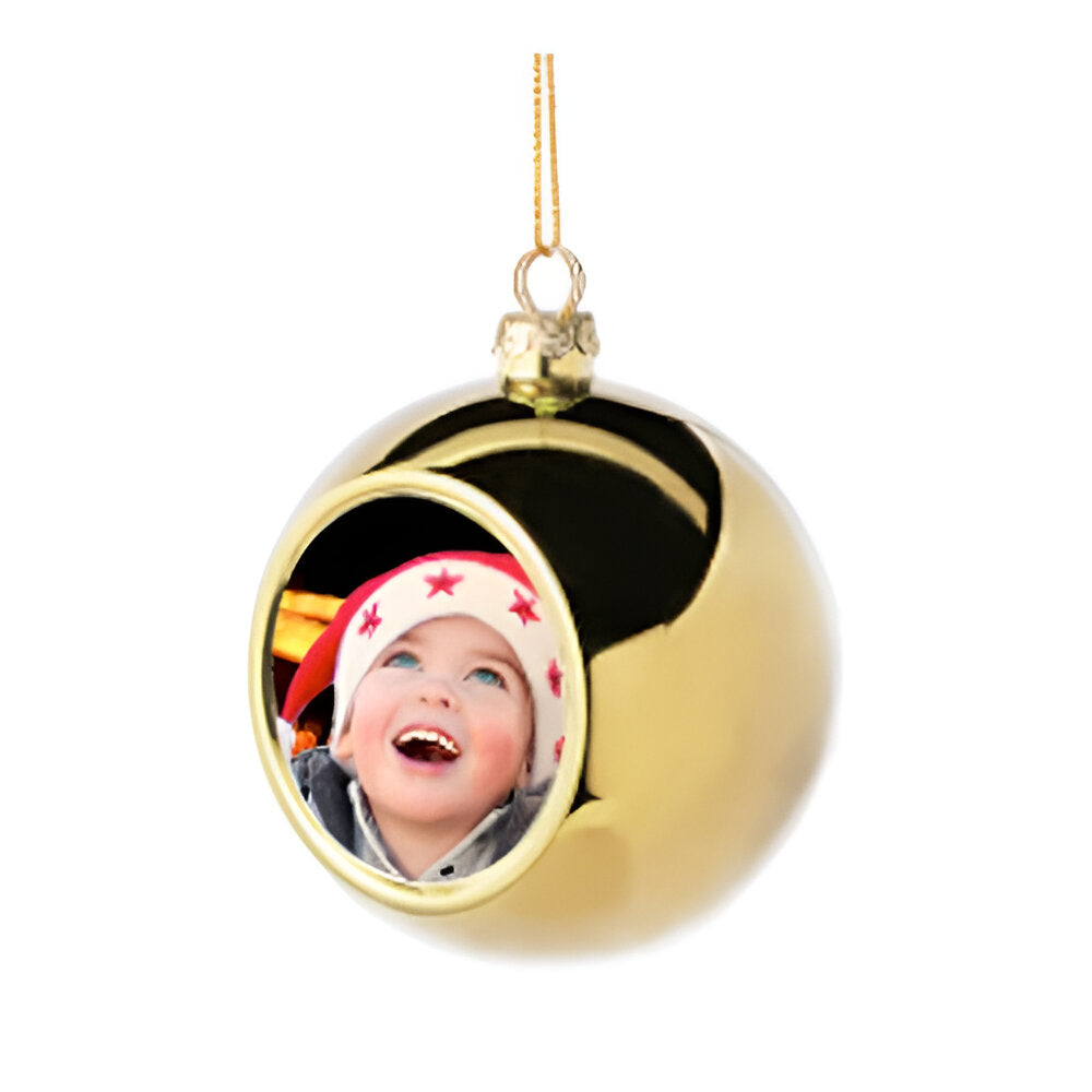 Sublimation Christmas Bauble with Printable Insert – Mirror Gold Finish