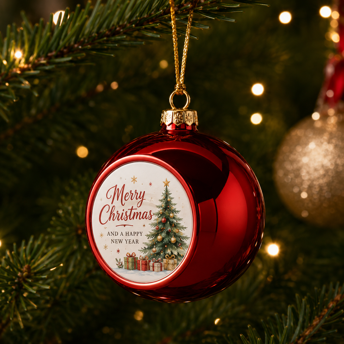 Sublimation Christmas Baubles - Mirror Red Finish