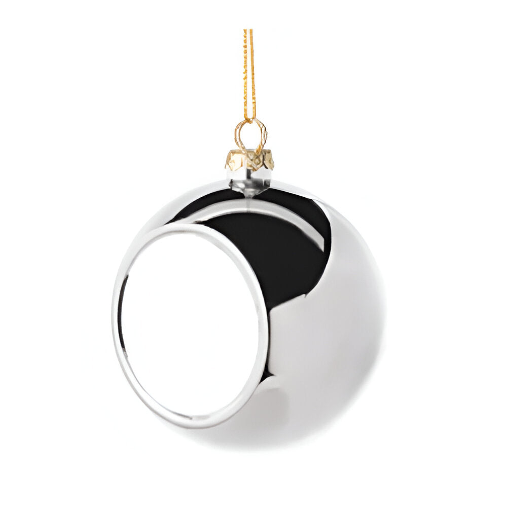 Sublimation Christmas Bauble with Printable Insert – Mirror Silver Finish
