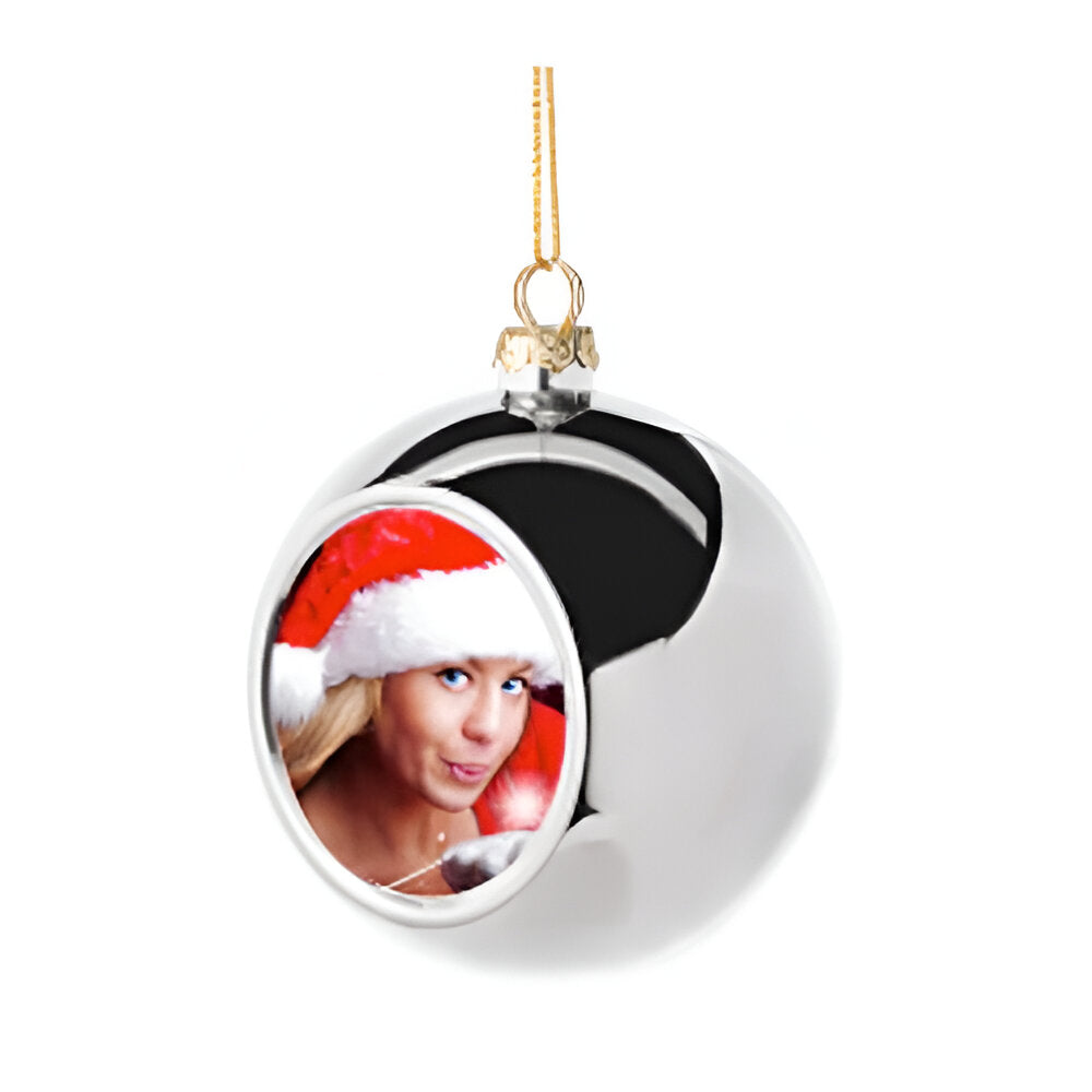 Sublimation Christmas Bauble with Printable Insert – Mirror Silver Finish