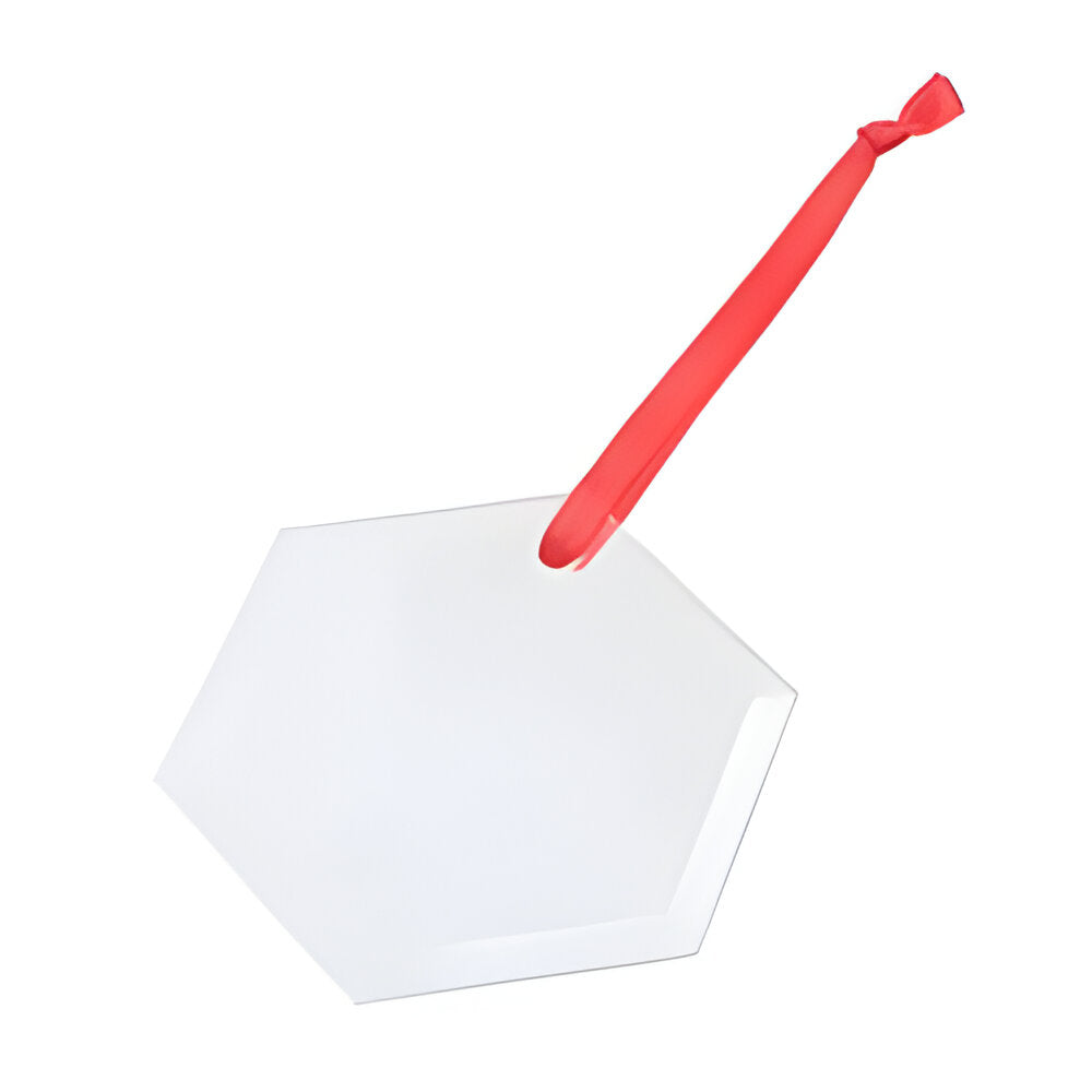Ornaments - GLASS - 12 x HEXAGON Hanging Ornament