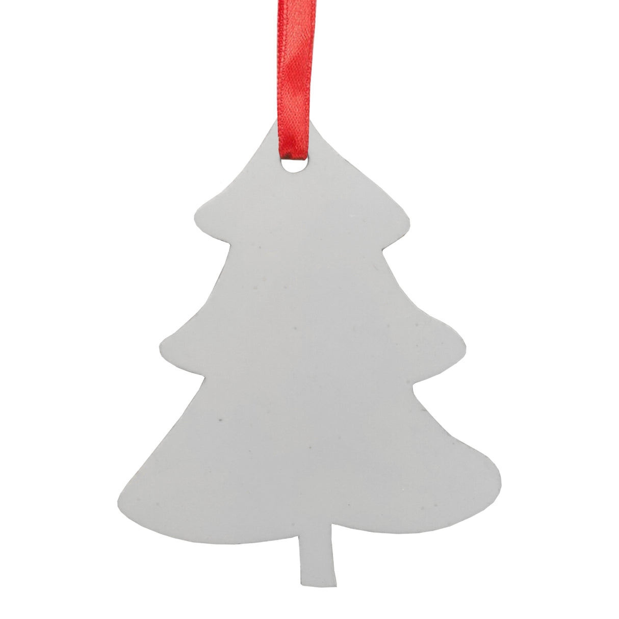 Ornaments - 10 x MDF Hanging Ornament with Red Ribbon - Tree