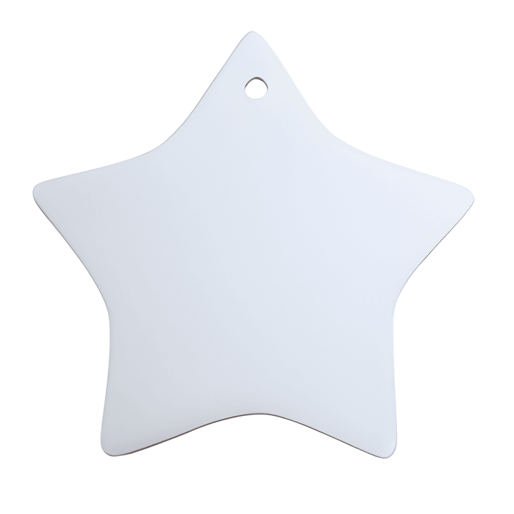 Ornamente - 10 x Keramik-Hängeornament - Stern