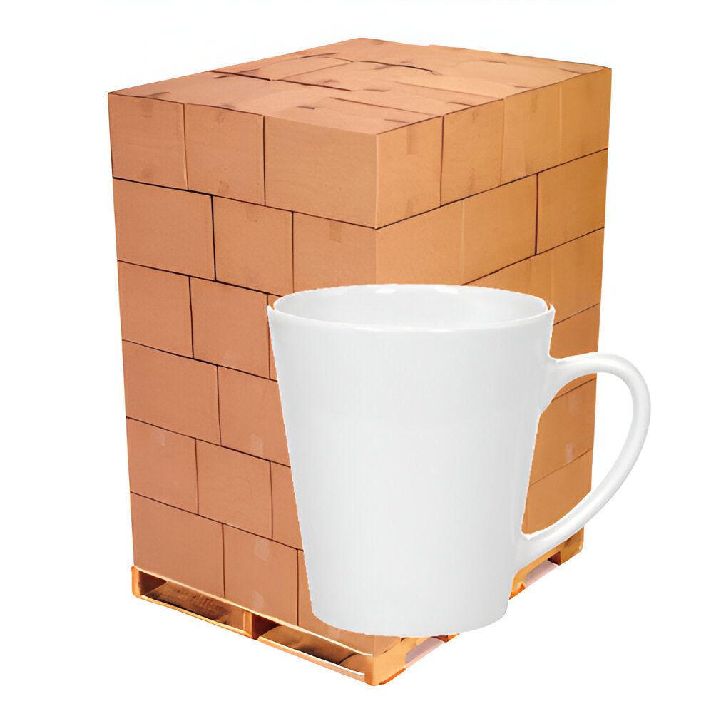 FULL PALLET - 792 x Blank White 12oz Sublimation Latte Mugs