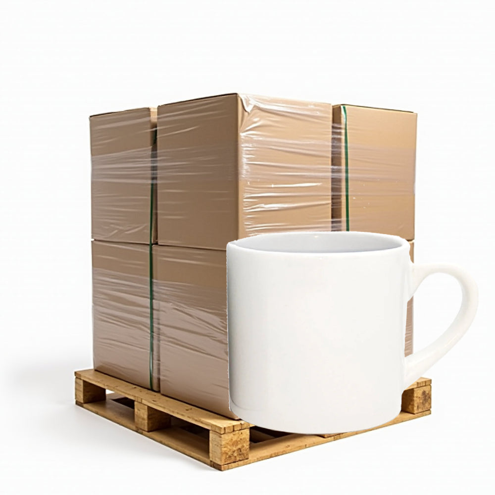 FULL PALLET - 720 x Ceramic Small 6oz White Mugs