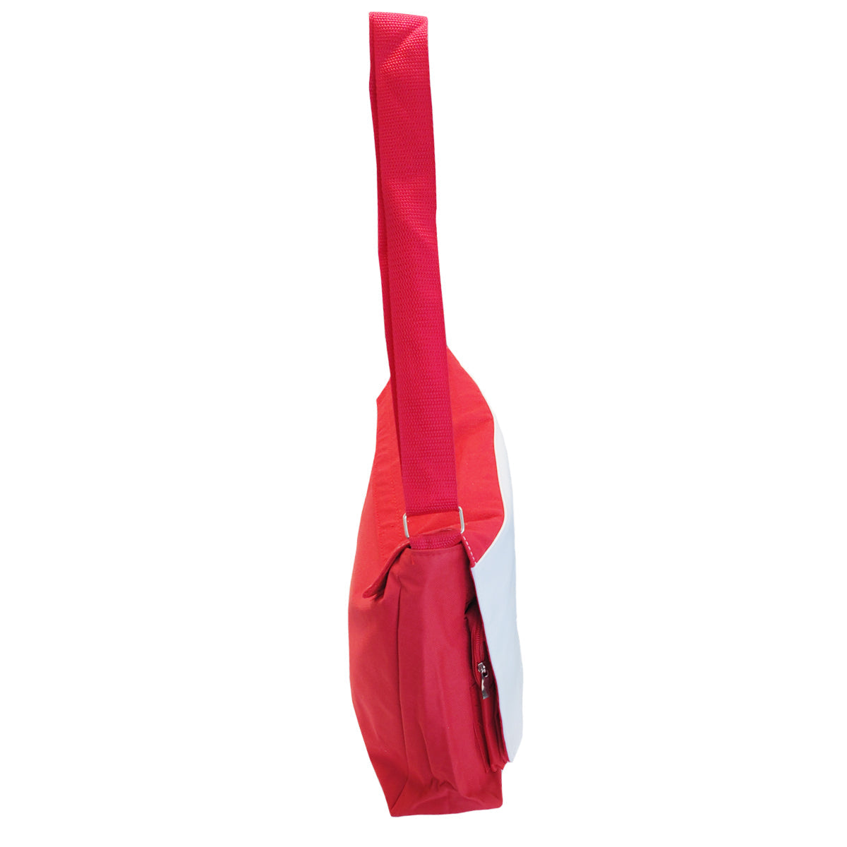 CARTON COMPLET - 25 x GRANDS SACS À BANDOULIÈRE avec POCHES - 38 cm x 30 cm - ROUGE