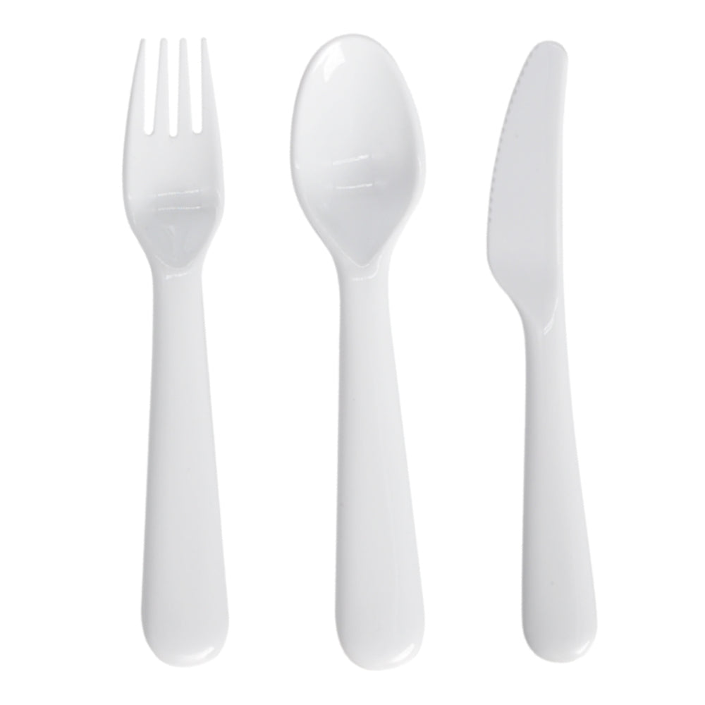 Kids FULL POLYMER Sublimation Cutlery Set – White