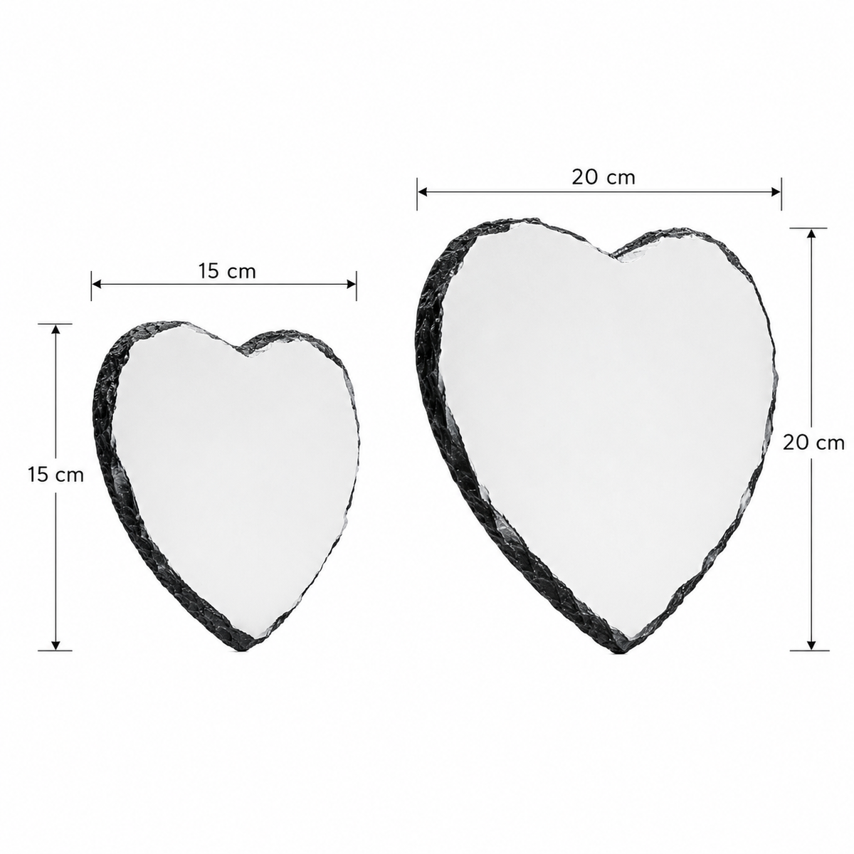Sublimation Photo Slates - Heart - Gloss - 20cm x 20cm - Pack of 20